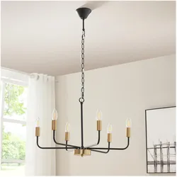 Lux.Pro, Kronleuchter, Kronleuchter Bishop Metall Schwarz/Messingfarben (62 cm)
