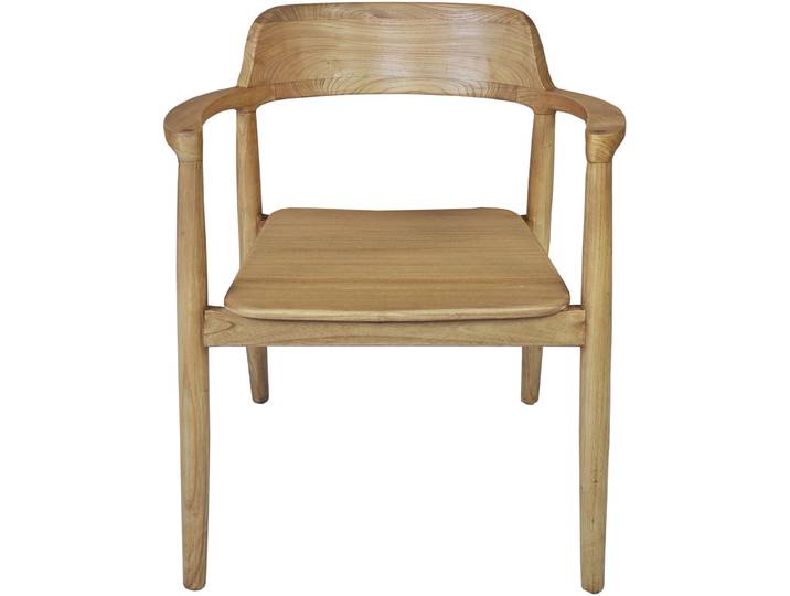 Moderner Armlehnstuhl Scando Sungkaiholz natur stapelbar - Armlehnstuhl