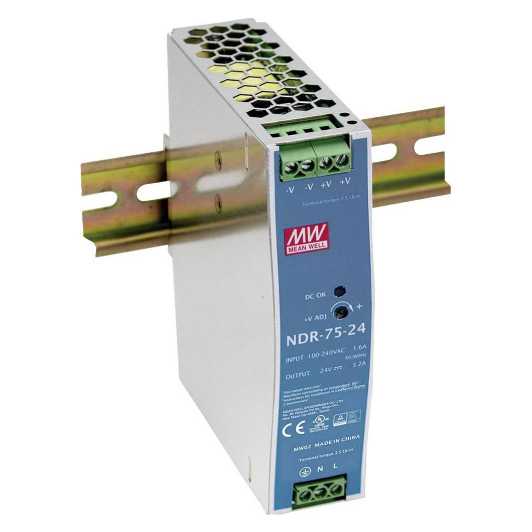 MeanWell MEAN WELL NDR-75-12 Hutschienen-Netzteil (DIN-Rail) 12 V/DC 6.3 A 75 W Anzahl A (NDR-75-12)