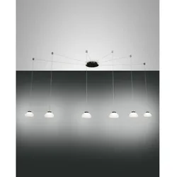 Fabas Luce LED Pendelleuchte ARABELLA, 6-flammig, 48W 3000K 4530lm, dimmbar, Weiß FAB-3547-46-102