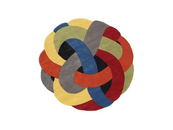 RugVista Colorful Knot Kinderteppich, 100 x 100 cm, Mehrfarbig Moderne, Niedriger Stapel, Nur chemische Reinigung, Oeko-Tex 100, Ohne gefährliche Chemikalien, Kinderzimmer