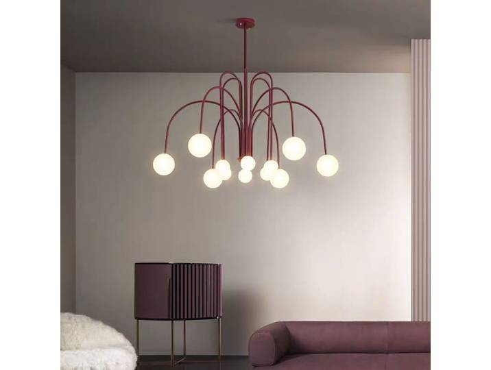 Comète lustre nordique réplique design arc lampe salon restaurant boule de verre lampe café cuisine table à manger décor lumière