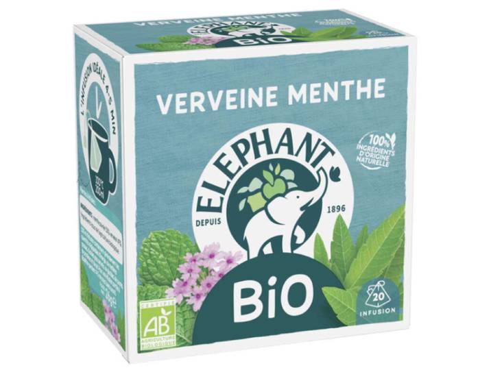 ELEPHANT Infusion Verveine menthe Bio 20 sachets
