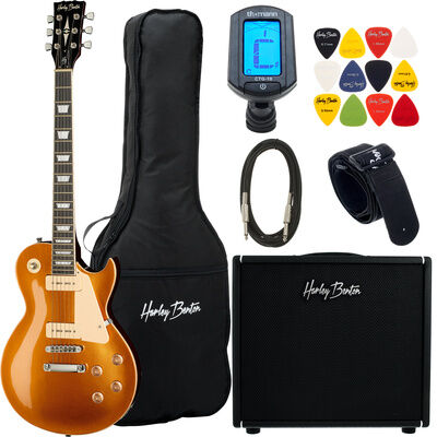 Harley Benton SC-450 P90 GT DNAFX20 AmP Set Gold Top Hochglanz