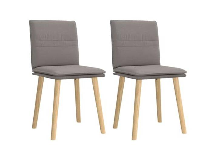 KGHFDVB Esszimmerstühle 2 STK. Taupe Stoff mit Gummibaumholz Gestell Massivholz Gestell, Polyesterbezug, Schaumstoffpolsterung, ergonomisch, vielseitig einsetzbar