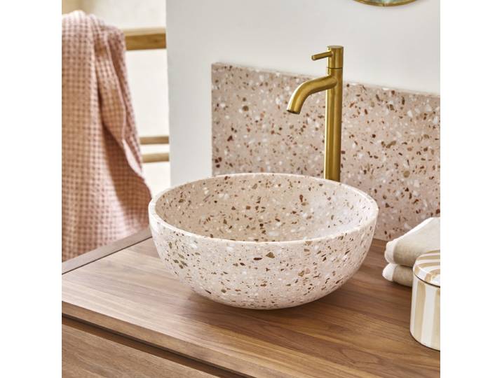 Waschbecken aus pinkfarbenem Premium-Terrazzo Elea - Rosa