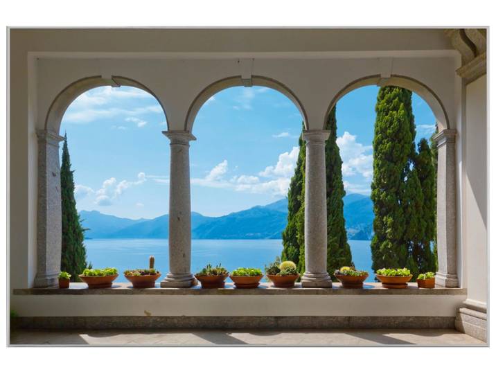 Bild mit Rahmen Wunderschöner Ausblick Auf Den See image LAND