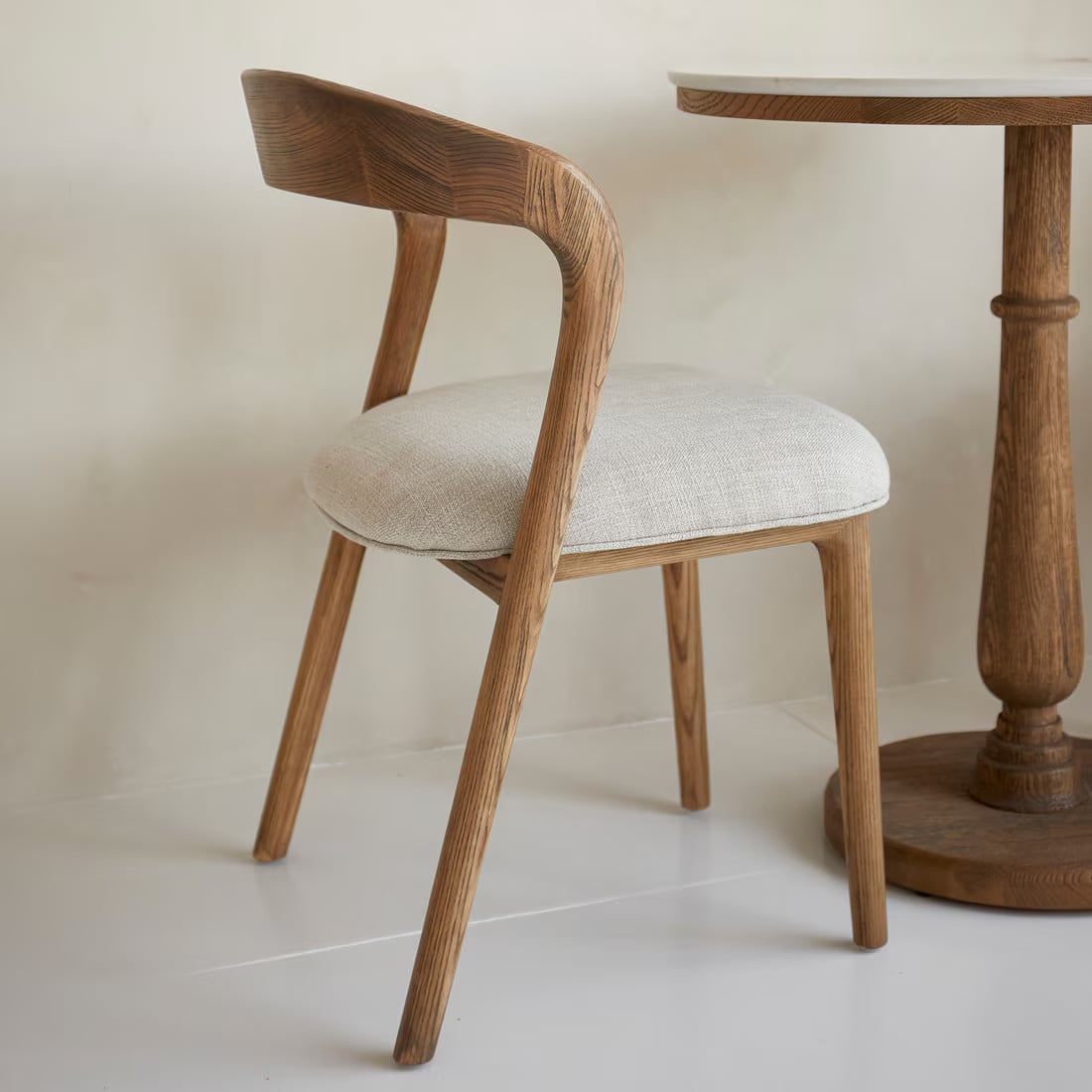 Rivièra Maison Eetkamerstoel Puglia Hout en Stof - Fabulous Flax