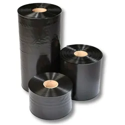 VEPATIM Schlauchfolie   80mm breit 100my opak - blickdicht schwarz LDPE 250 lfm.