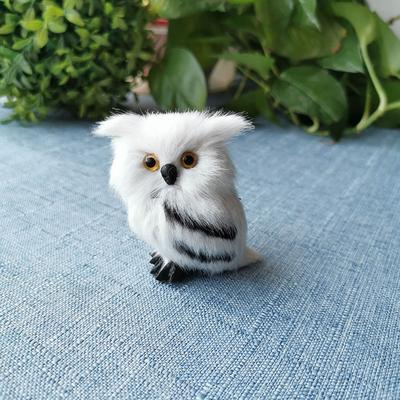 Perfect Picks Market White Black Furry Plush Christmas Owl Ornament Cute Baby Owl For Holiday Decor white Right
