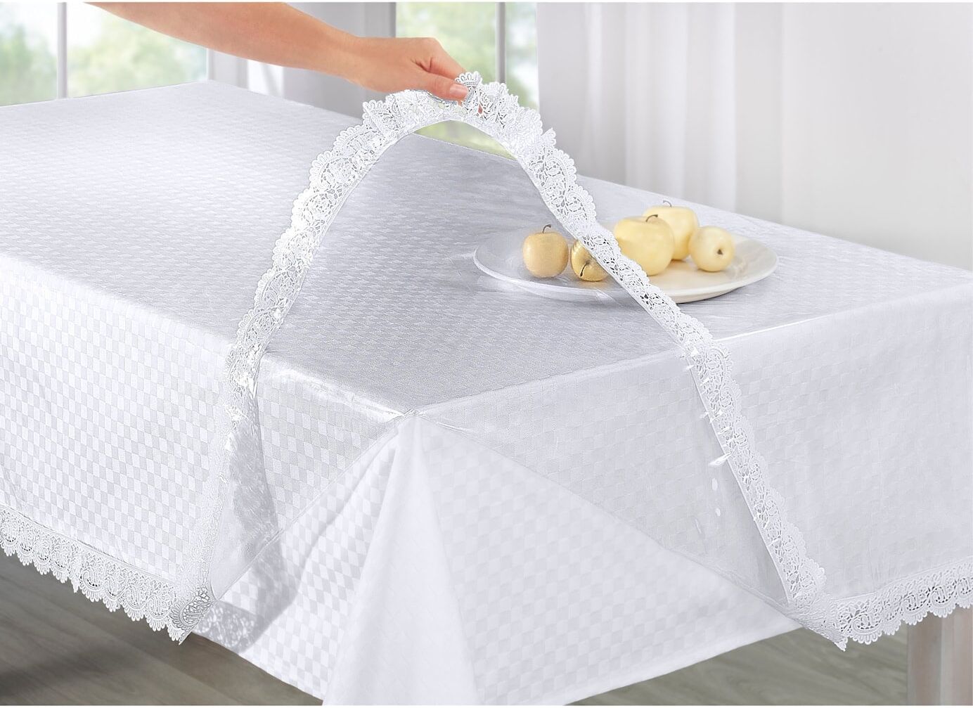 Tischdecke Gr. 6, transparent, Ø:160cm, Tischdecken, Tischdecke transparent Ø 160cm, eckig