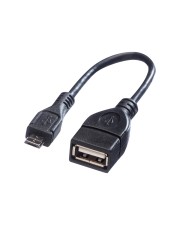 VALUE USB-Kabel Micro-USB Typ B M bis USB W 2.0 15 cm Schwarz (11.99.8311)