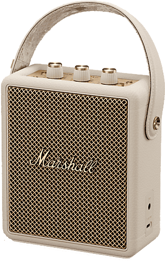 Altavoz inalámbrico - Marshall Stockwell III, Sonido True Stereophonic de 360°, Resistente al polvo y agua, 40h autonomía, Crema