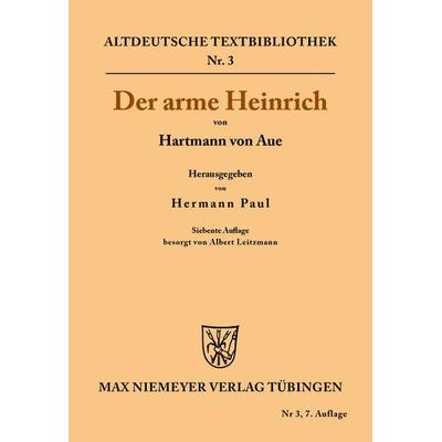 Der arme Heinrich, Taschenbuch von Hartmann Aue, De Gruyter, 978-3-11-048290-4