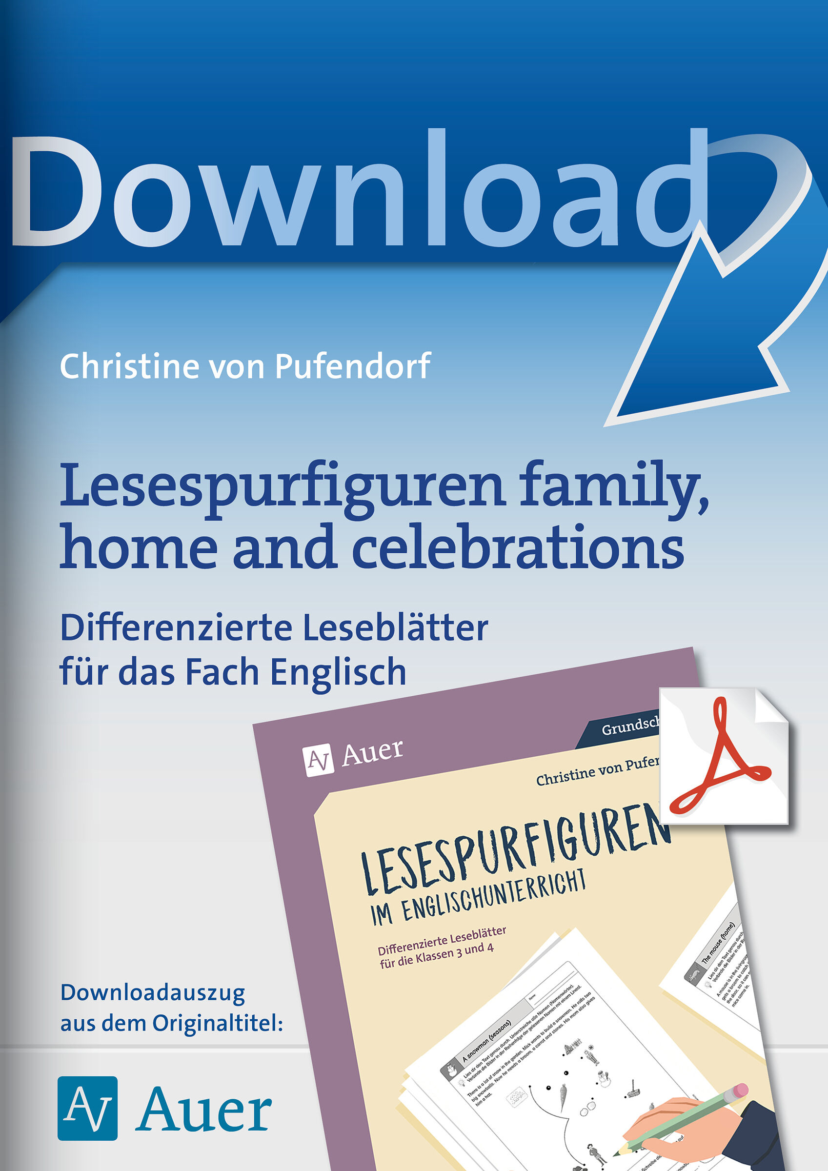 Auer Verlag Lesespurfiguren family, home and celebrations