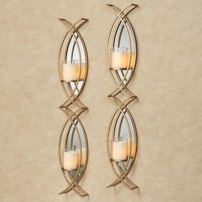 Touch of Class Travelle Wall Candleholder Gold, Pair, Gold