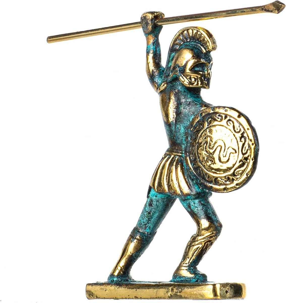 Leonidas Standbeeld Spartaanse Koning Massief Brons Decoratie Hoogte: 10,7 cm