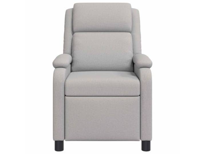 Sessel Recliner Grau Wolke Stoff mit Einstellbarem Winkel 115-160 Grad Metall und Holz, Schaumstoff und Faser, 100% Polyester, Wohnzimmer und Büro, pflegeleicht