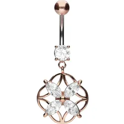 Titan Bananabell mit 925er Silber-Design KRISTALLBLUME