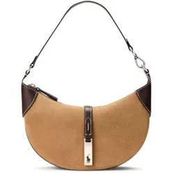 Polo Ralph Lauren für Damen. 428929801014 Mini-Schultertasche Polo ID aus hellbraunem Wildleder (OSFA), Beige, Lässig