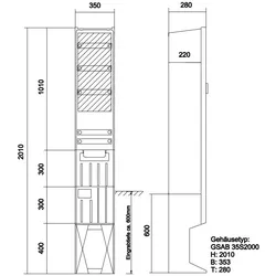 GSAB Elektrotechnik Verteilersäule 35S2000K5FP
