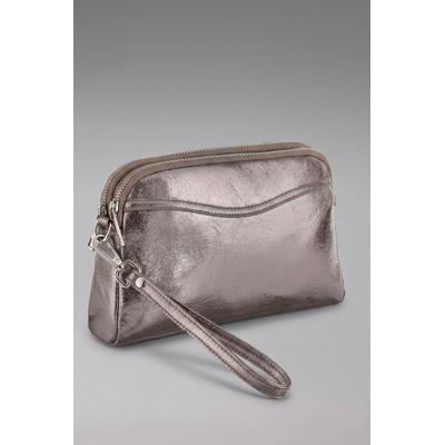 Umhängetasche ANISTON ACCESSOIRES, Damen, Gr. B/H/T: 23cm x 15cm x 5cm, altsilberfarben, Lederimitat, Taschen Umhängetasche, Damen Handtasche, Schultertasche - NEUE KOLLEKTION