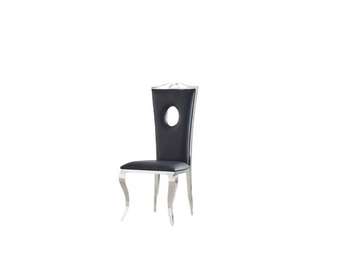 Lot de 4 Chaises baroque ROYAL Chrome Simili NOIR