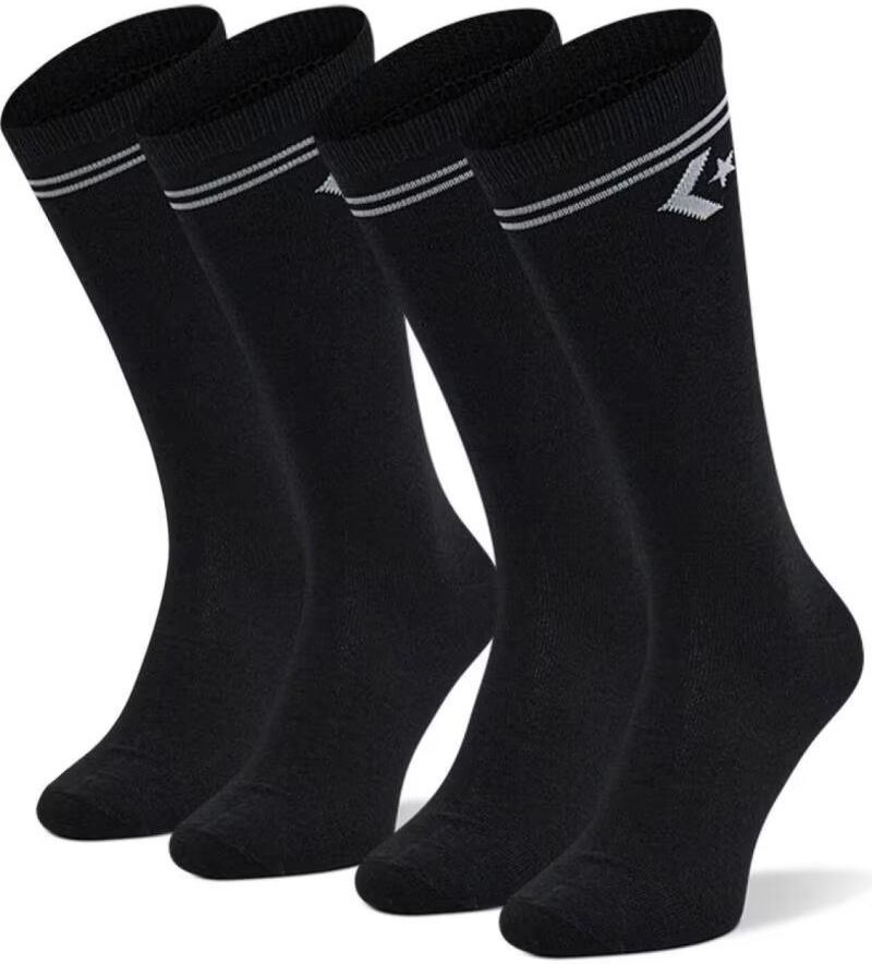 Calcetines Deportivos Converse E1025b - Pack 2 Pares Negros Negro S Mujer