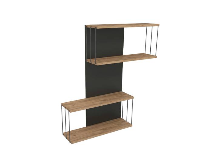 Étagère murale en bois Destan - 65 x 19 x 96 cm - Marron