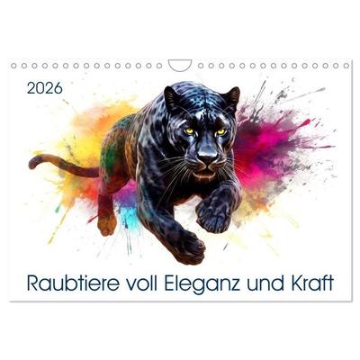 Raubtiere voll Eleganz und Kraft (Wandkalender 2026 DIN A4 quer), CALVENDO Monatskalender