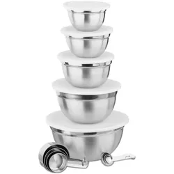 Relaxdays Küchen Set 18-teilig Weiß,Silber