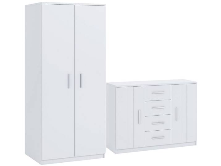 Marmex Möbel Drehtürenschrank BONO SET S Kombikommode Kleiderschrank mit Kleiderstangen (2-St)