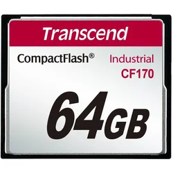 Transcend 64GB CF CARD (CF170) (64 GB, CF), Speicherkarte, Schwarz