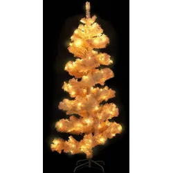 vidaXL Spiral-Weihnachtsbaum mit Beleuchtung und Ständer Weiß 180 cm