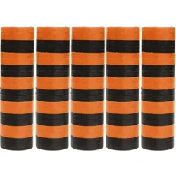 1 Rolle Papier Luftschlangen orange schwarz Halloween | schwer entflammbar