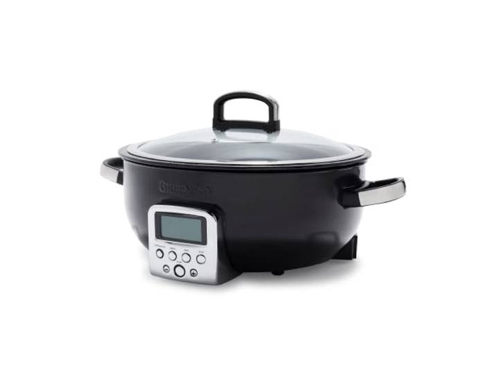 GreenPan Elite Wesentlich Schlau Elektrisch 5.6L Bratentopf, Einfache Brat- Sautier- Rühr- und Reiskocher-Vorwahlen, PFAS-freie Gesunde Keramik-Antihaft, Spülmaschinenfeste Teile, LED-Anzeige, Schwarz