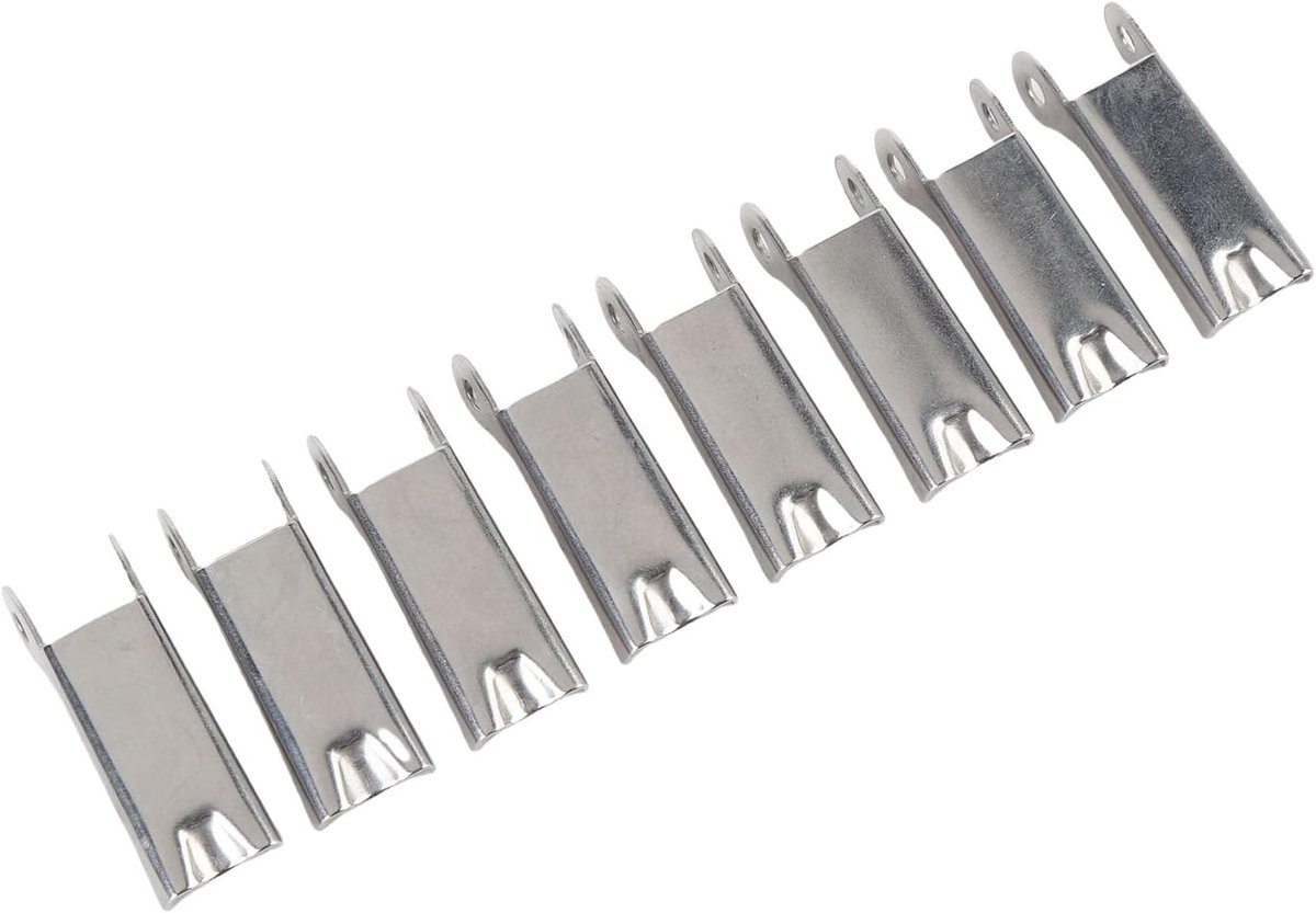 Set van 8 zilverkleurige veiligheidshaken met latch voor hijsen en vervoeren
