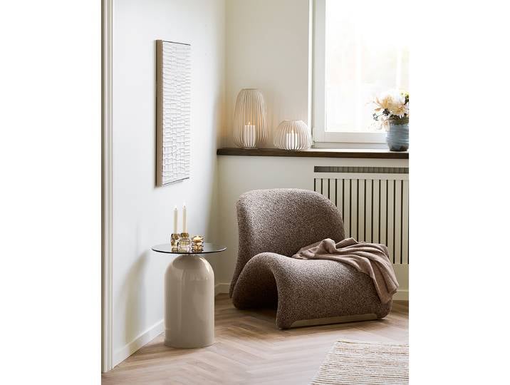 Fauteuil lounge Marron Bouclé 83 x 72 x 76cm