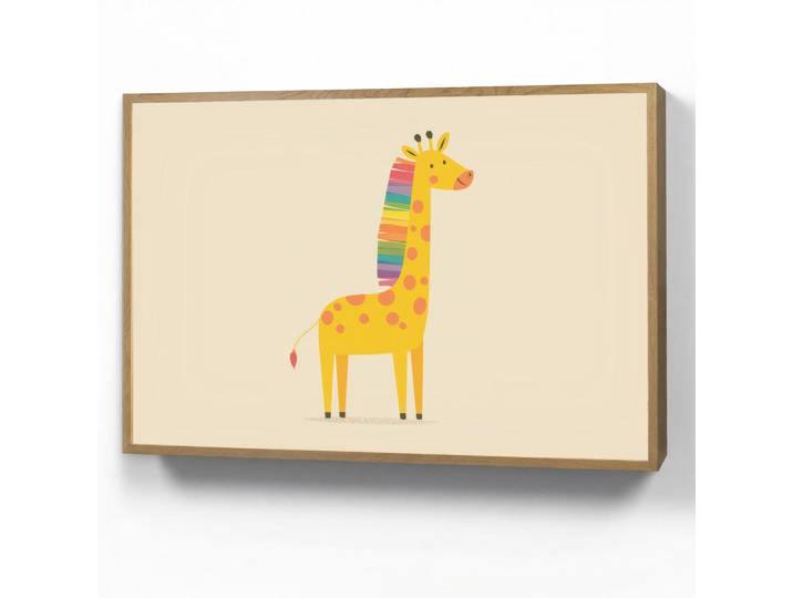 OnlyWow Wandleuchte MIT Akku Giraffe - Regenbogenmähne - Beige 100x70 cm, Rechteckig, LED integrated, 100x70x8 cm, Lampen & Leuchten, Innenbeleuchtung, Wandleuchten