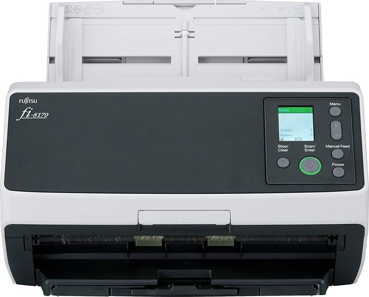 Ricoh fi-8170, 216 x 355,6 mm, 600 x 600 DPI, 70 Seiten pro Minute, Graustufen, Monochrom, ADF + Scanner mit manueller Zuführung, Schwarz, Grau