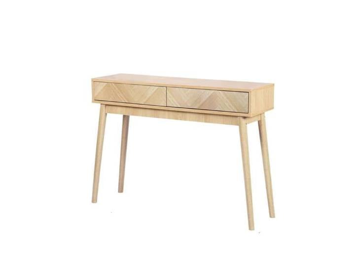 Urban Living - Console 2 tiroirs Shelby en bois avec système d'ouverture push pull - Beige
