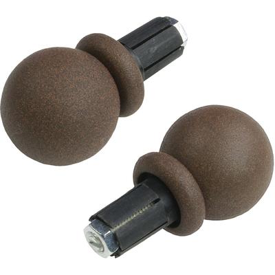 Gardinenstangen-Endstück LIEDECO "Endstück, Endknopf Kugel "Esperanca" für 16 mm Stangen" Gr. 1, braun (rostbraun), H:3,2cm L:3,8cm, Gardinenstangenendstücke, Gardinenstangen-Endstück, Endstück, Endknopf