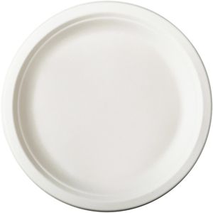 Papstar Einwegteller 89422 pure, Zuckerrohr, weiß, Ø 23cm, 100 Stück