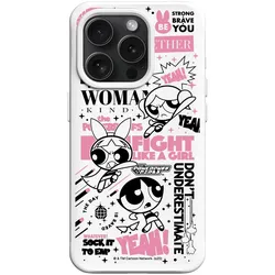 RhinoShield iPhone 15 Pro - SolidX Hülle – Powerpuff Girls Fight Like a Girl Edition (Apple iPhone 15 Pro), Smartphone Hülle, Weiss