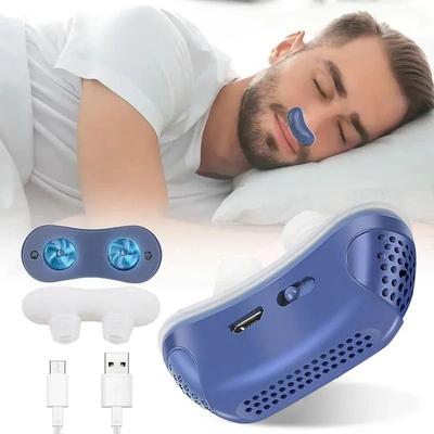 Uplifted Goods Adjustable Electric Anti Snoring Solution For Better Sleep blue