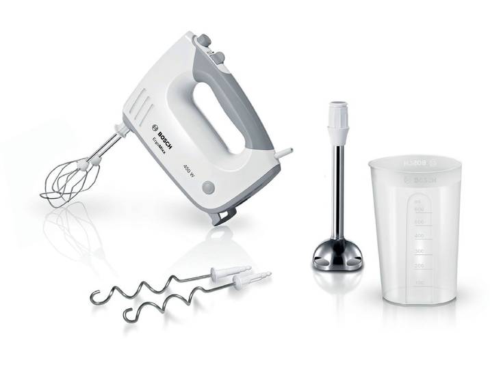 Bosch MFQ36470 ErgoMixx - Handmixer - Incl Staafmixervoet - 450W - Wit