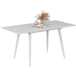 Vicco, Esstisch, Esstisch Beaver, Weiss/Weiss, 120 x 80 cm ausziehbar (120 x 120 x 75 cm)