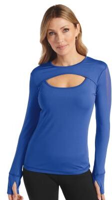 VEVO ACTIVE Cutout Active Top (Size 2X) Violet Spark, Polyester,Spandex