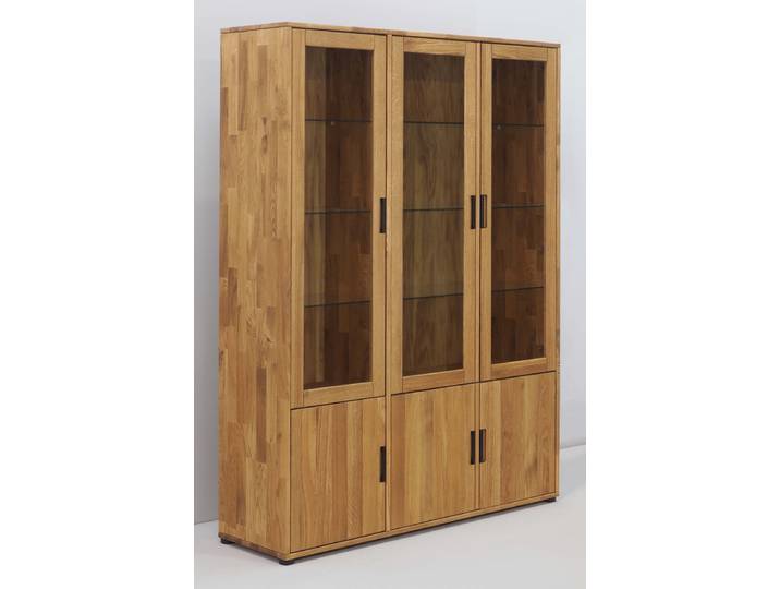 Vitrine Mido 60758 in Wildeiche massiv mit 6 Türn – Montierte Lieferung – 3%-Vorkasse-Rabatt