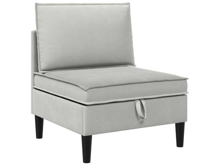 KKgypkn Sofa Mit Stauraum Hellgrau Samt Hochdichter Schaum, Herausnehmbare Sitzkissen, Moderne Schlanke Beine, Versteckte Fächer